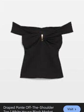 nwt WHITE HOUSE BLACK MARKET ponte draped off the shoulder top s